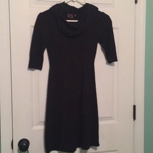 Black 3/4 sleeve cowl neck dress